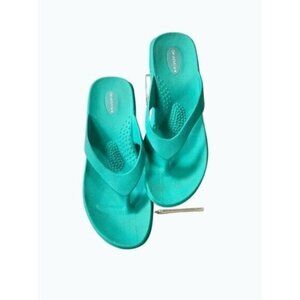 Okabashi Maui Aqua flip flops wedge Sandals comfort footwear M/ L 8